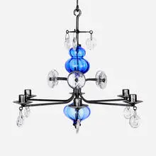 Erik Höglund, Hanging candelabrum, c. 1965, enameled iron, glass