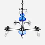 Erik Höglund, Hanging candelabrum, c. 1965, enameled iron, glass