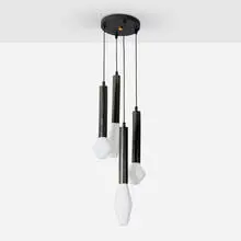 Tapio Wirkkala, Chandelier, 1972, enameled aluminum and steel, brass