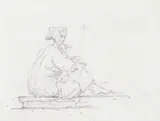 George Chinnery Rha, Sketch of a seated woman, Macau, pencil