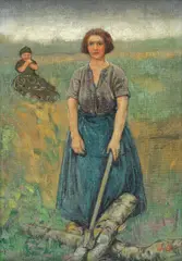 Nico Jungmann, A Dutch woodchopper, oil on canvasboard