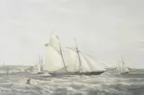 Thomas Goldsworthy Dutton, The Schooner Yacht 'Sylph' 107 Tons, Lithograph in colours, 1861