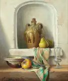 Robert Chailloux, Still life with apple and pears, oil on canvas