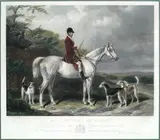 William and Henry Barraud, 'Mr Charles Davis on the Traverser' and 'Mr William Long on Bertha', A pair of coloured engravings, 1849