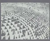 Dieter Roth, Auf Wiedersehn, Sharpie!, 1972, Weißer Flachdruck auf grauem Karton