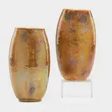 Pair of flame-painted vessels by Theophilus A. Brouwer for Middle Lane Pottery, sold Sep 2019