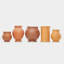 Roblin Pottery, Five redware cabinet vases