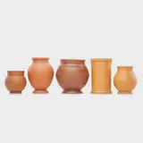 Roblin Pottery, Five redware cabinet vases