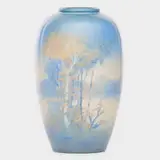 Edward T. Hurley for Rookwood Pottery, Scenic Vellum vase (Uncrazed)