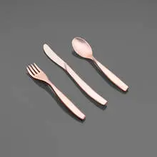 Flatware by Colura, c. 1960, anodized aluminum, sold Aug 2024