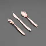 Flatware by Colura, c. 1960, anodized aluminum, sold Aug 2024