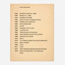 Dan Graham, Schema (March, 1966), 1972, printed and staple-bound paper