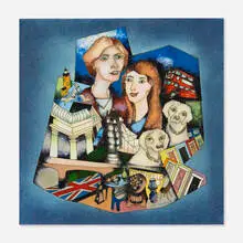 Joseph Trippetti, Portobello plaque, c. 1975, cloisonné enamel on steel