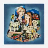 Joseph Trippetti, Portobello plaque, c. 1975, cloisonné enamel on steel