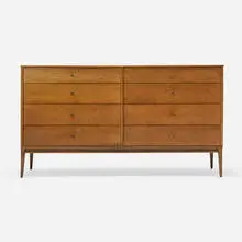 Planner Group cabinet, model 1507 by Paul McCobb, c. 1950, maple, brass, sold Aug 2024