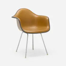 DAX by Charles and Ray Eames, molded fiberglass, vinyl, zinc-plated steel, plastic, sold Aug 2024