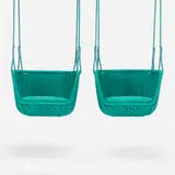 Francesco Rota, Adagio swings, pair, 2012 / 2023, hand-woven rope cord, stainless steel