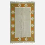 Flatweave carpet by attribution Barbro Sprinchorn, c. 1940, hand-woven wool, sold Aug 2024