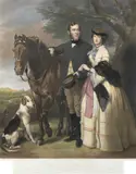 Sir Watkin & Lady Williams Wynn by F. Grant, Coloured engraving, 1862, offered Oct 2016