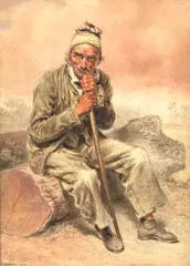 Ows William Henry Hunt, A son of toil, watercolour and pencil