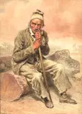 Ows William Henry Hunt, A son of toil, watercolour and pencil
