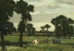Bertram Priestman, Green summertime, oil on canvas