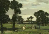 Bertram Priestman, Green summertime, oil on canvas
