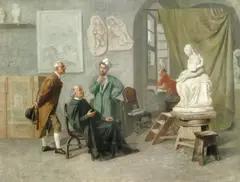 Gustavus Arthur Bouvier, The sculptor's atelier, oil on canvas