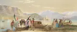 John Absolon, An excursion to Isola dei Pescatore, Lago Maggiore, watercolour and bodycolour