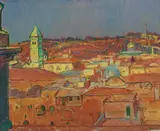 David Graham, 'Old city of Jerusalem, sunset', oil on canvas