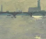 Ken Howard R.A., Wandsworth, evening, oil on board