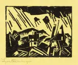 Lyonel Feininger, Gewitterbö, 1918, Holzschnitt auf gelbem Seidenpapier