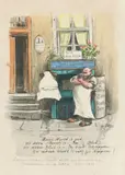 Heinrich Zille, Der Budiker, 1923, Handkolorierte Lithographie auf van Gelder-Bütten