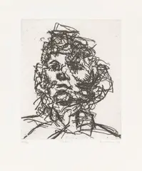Frank Auerbach, Jake, 1990, Radierung auf Velin