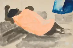 Rainer Fetting, John sleeping, 1978, Aquarell und Kugelschreiber auf Papier