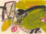 Walter Stöhrer, Ohne Titel, 1964, Acryl, Gouache, Tusche, Farbkreide und Bleistift auf Velin