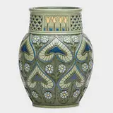 Frederick Hurten Rhead for Roseville Pottery, Reticulated Della Robbia vase