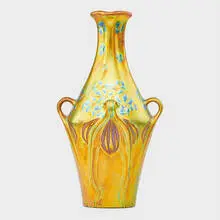Four-handled vase by Zsolnay, Hungary, sold Sep 2019