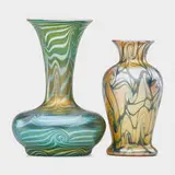 Durand, King Tut vase and swirling pattern vase