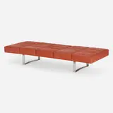 Bodil Kjær, Daybed, c. 1960, leather, chrome-plated steel