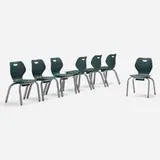 Intellect Wave classroom chairs, set of seven by Shawn Barrett, 2008, polypropylene, powder-coated steel, sold Aug 2024