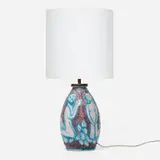 C.A.S. Vietri, Table lamp, c. 1950, glazed stoneware