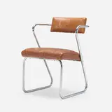Gilbert Rohde, Z chair from the Troy Streamline Metal series, c. 1931, chrome-plated steel, vinyl
