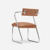 Gilbert Rohde, Z chair from the Troy Streamline Metal series, c. 1931, chrome-plated steel, vinyl