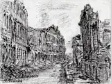 Wilhelm Rudolph, Dresden, Um 1946, Tuschfeder, -pinsel und Kohle auf Leinwand