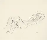 Jean Fautrier, Nu Allongé, 1945, Tuschfeder auf Bütten