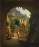 Wilhelm Brücke, Italienische Landschaft, Um 1851, Öl auf Leinwand