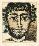 Pablo Picasso, Tête de Faune, 1958, Farbaquatinta auf Velin