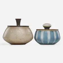 Rupert Deese, Two striped covered jars