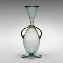 Soffiato vase by attribution Andrea Rioda, c. 1915, soffiato glass with applied handles, sold Aug 2024